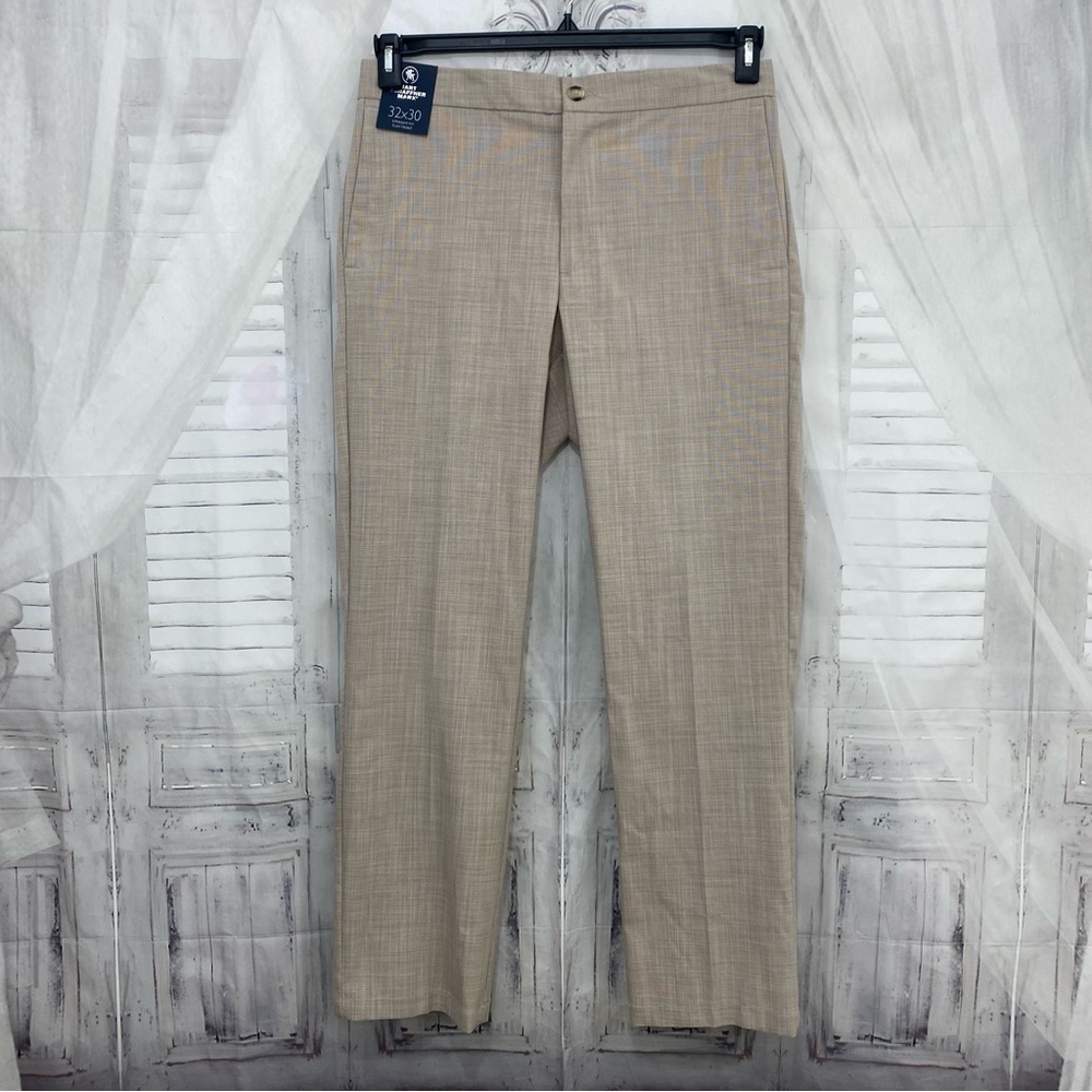 Hart Schaffner Marx Pants Size 32x30 Tan Beige Dress Drawstring Straight Flat